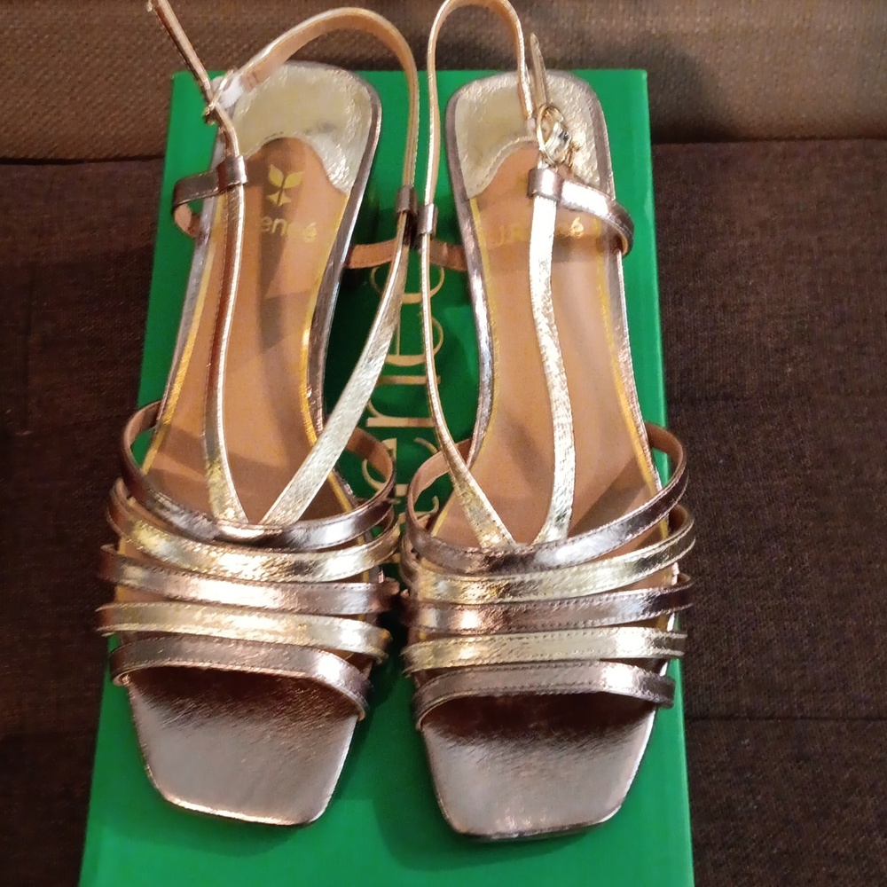 J.Rene'e Gold Strappy Sandals